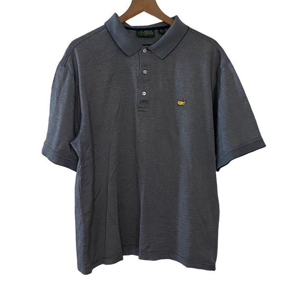 Amen Corner Masters Performance Tech Navy and Grey Micro Stripe Polo SZ … - Picture 1 of 7